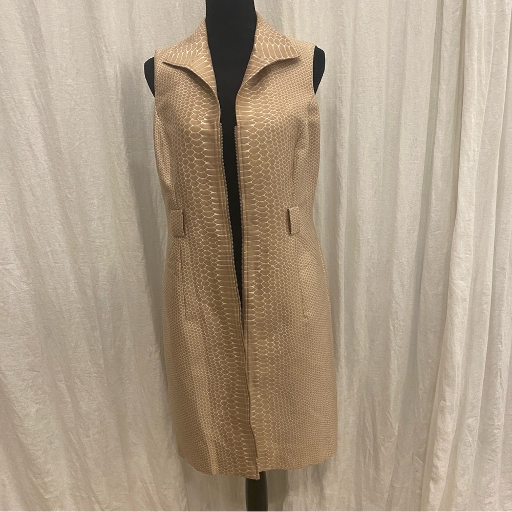 Carlisle Zip Up Jacket/Dress, Sleeveless, Missing Belt and Stitch Inside,See Pic
